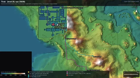 Engine render of the route to Tirak