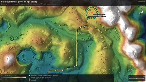 Engine render of the route to Cat's Eye Bandit