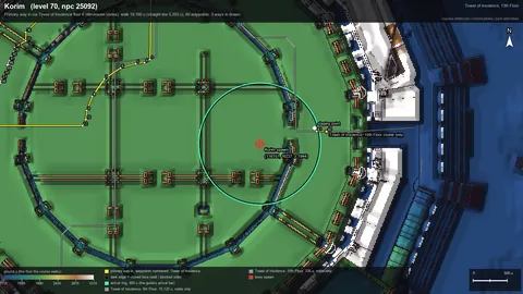 Engine render of the route to Korim