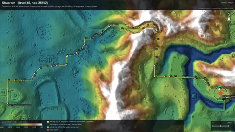 Engine render of the route to Shacram