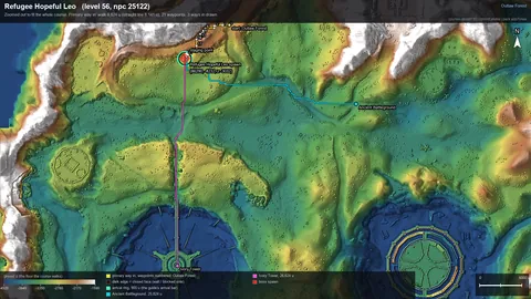 Engine render of the route to Refugee Hopeful Leo