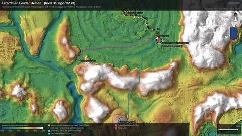 Engine render of the route to Lizardmen Leader Hellion