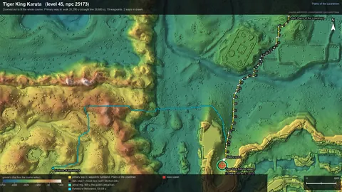 Engine render of the route to Tiger King Karuta