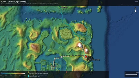 Engine render of the route to Apepi