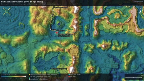 Engine render of the route to Partisan Leader Talakin