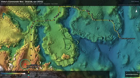 Engine render of the route to Varka's Commander Mos