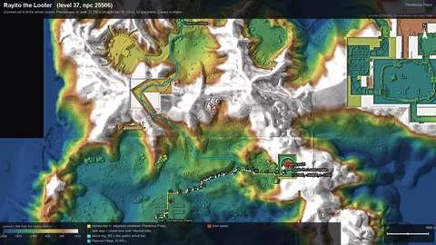 Engine render of the route to Rayito the Looter