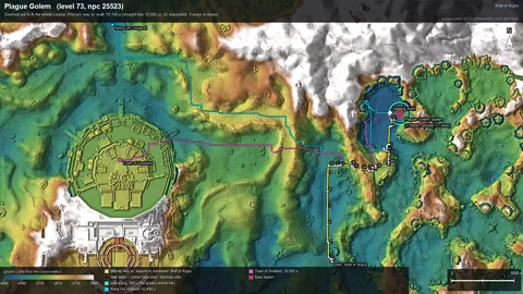 Engine render of the route to Plague Golem